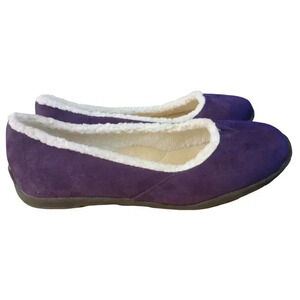 Comfort Well by Beacon Faux Sherpa Lined Cushion Comfort Flats Purple Size 10WW